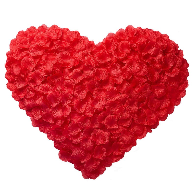 BESKIT Artificial Silk Rose Petals for Romantic Night, Wedding, Party, Anniversary Flower Decorations (Red, 3000 PCS) - Image 1